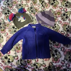 Girls 4T Columbia jacket, hat